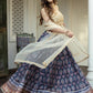 Embroidered Semi-Stitched Lehenga & Unstitched Blouse With Dupatta