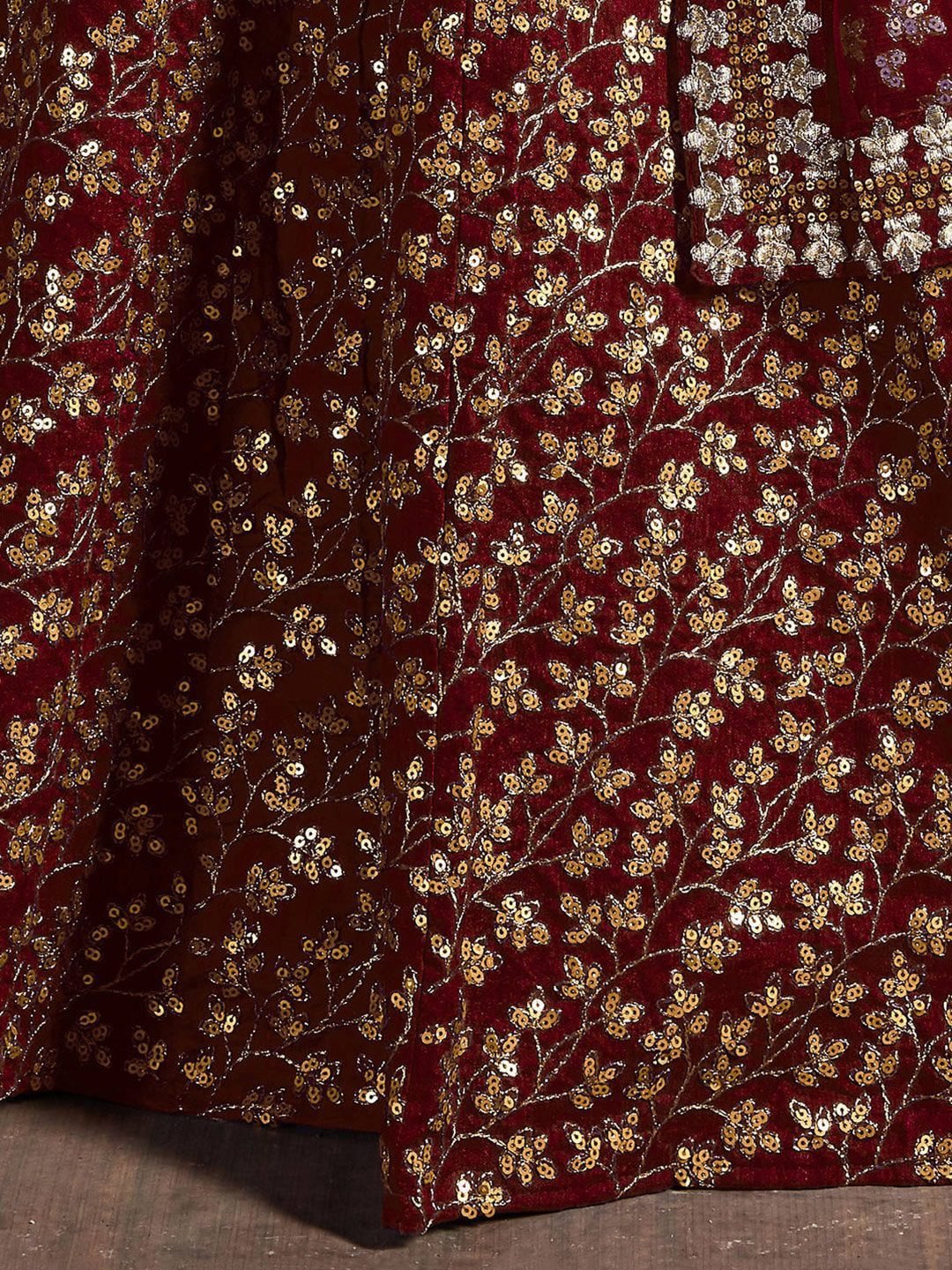 Embroidered Semi-Stitched Lehenga & Unstitched Blouse With Dupatta