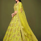 Embroidered Semi-Stitched Lehenga & Unstitched Blouse With Dupatta