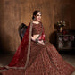 Embroidered Semi-Stitched Lehenga & Unstitched Blouse With Dupatta