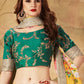 Embroidered Semi-Stitched Lehenga & Unstitched Blouse With Dupatta