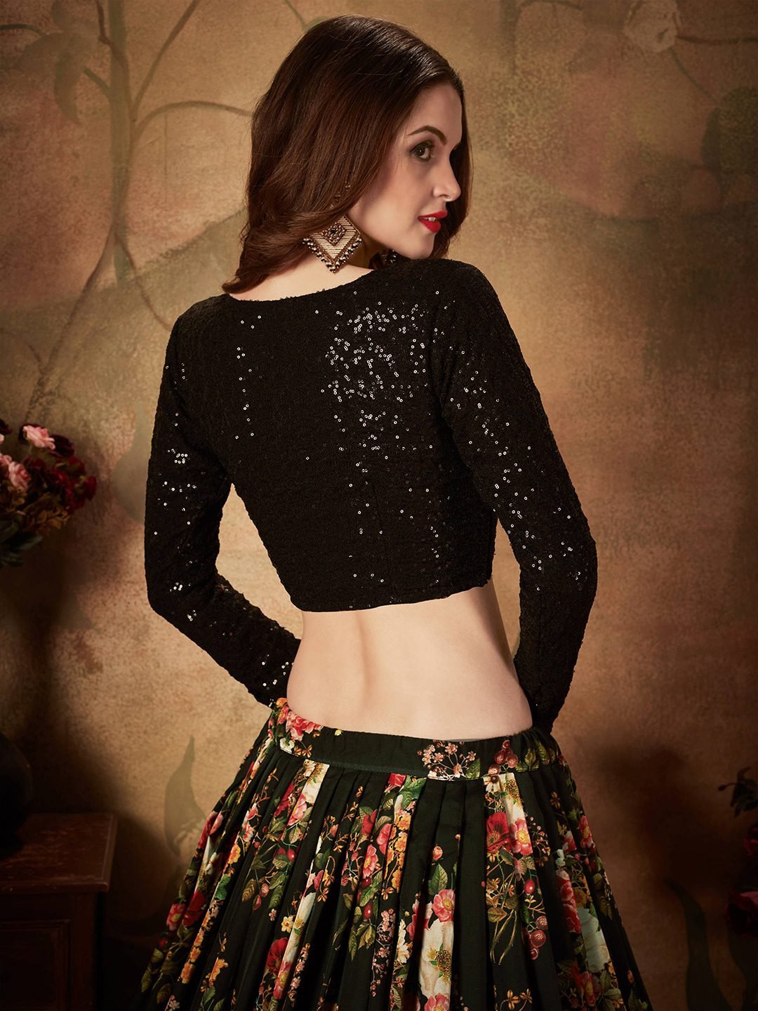 Embroidered Semi-Stitched Lehenga & Unstitched Blouse With Dupatta