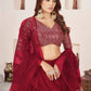 Embroidered Sequinned Semi-Stitched Lehenga & Unstitched Blouse With Dupatta