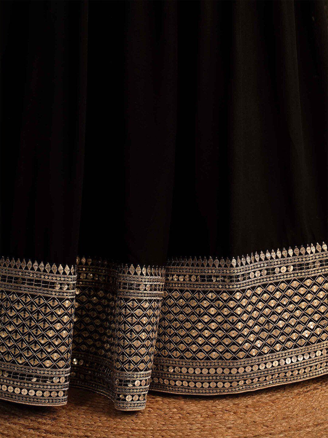 Embroidered Sequinned Semi-Stitched Lehenga & Unstitched Blouse With Dupatta