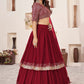 Embroidered Sequinned Semi-Stitched Lehenga & Unstitched Blouse With Dupatta