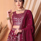 Fascinating Dark Pink Sequins Georgette Festival Wear Lehenga Choli