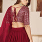 Embroidered Sequinned Semi-Stitched Lehenga & Unstitched Blouse With Dupatta