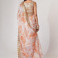 Gorgeous White Floral Printed Organza Party Wear Saree With Blouse