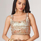 Gorgeous White Floral Printed Organza Party Wear Saree With Blouse