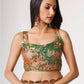 Mesmerizing Green Floral Printed Organza Festive Wear Saree