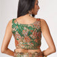 Mesmerizing Green Floral Printed Organza Festive Wear Saree