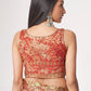 Charming Red Floral Printed Organza Occasion Wear Saree