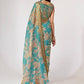 Endearing Sky Blue Floral Printed Organza Carnival Wear Saree