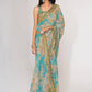 Endearing Sky Blue Floral Printed Organza Carnival Wear Saree