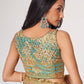 Endearing Sky Blue Floral Printed Organza Carnival Wear Saree