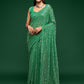 Green Fully Sequined Georgette Party Wear Saree