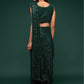 Bottle Green Fully Sequined Georgette Party Wear Saree