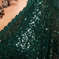 Bottle Green Fully Sequined Georgette Party Wear Saree