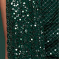 Bottle Green Fully Sequined Georgette Party Wear Saree