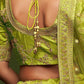 Lime Green Embroidered Semi-Stitched Lehenga &amp; Unstitched Blouse With Dupatta
