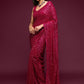 Hot Pink Fully Sequined Georgette Party Wear Saree