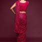 Hot Pink Fully Sequined Georgette Party Wear Saree