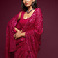 Hot Pink Fully Sequined Georgette Party Wear Saree