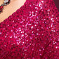 Hot Pink Fully Sequined Georgette Party Wear Saree