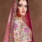 Pink & Purple Embroidered Semi-Stitched Lehenga &amp; Unstitched Blouse With Dupatta