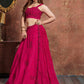 Pink & Silver-Toned Embroidered Sequinned Bridal Lehenga Choli Set With Dupatta