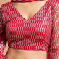 Pink & Silver-Toned Embroidered Sequinned Kalamkari Semi-Stitched Lehenga &amp; Unstitched Blouse With