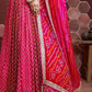 Pink & White Embellished Thread Work Semi-Stitched Lehenga & Unstitched Blouse With Dupatta