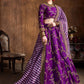 Purple & Gold-Toned Embroidered Semi-Stitched Lehenga & Unstitched Blouse With Dupatta