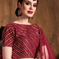 Red & Gold-Toned Embroidered Thread Work Semi-Stitched Lehenga &amp; Unstitched Blouse With Dupatta