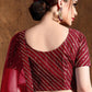 Red & Gold-Toned Embroidered Thread Work Semi-Stitched Lehenga &amp; Unstitched Blouse With Dupatta