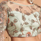 Sea Green & Peach-Coloured Embroidered Kalamkari Semi-Stitched Lehenga & Unstitched Blouse With