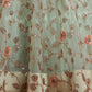 Sea Green & Peach-Coloured Embroidered Kalamkari Semi-Stitched Lehenga & Unstitched Blouse With