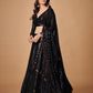 Sequin Embellished Semi-Stitched Lehenga & Unstitched Blouse With Dupatta