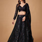 Sequin Embellished Semi-Stitched Lehenga & Unstitched Blouse With Dupatta