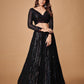 Sequin Embellished Semi-Stitched Lehenga & Unstitched Blouse With Dupatta