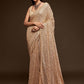 Ivory Fully Sequined Georgette Party Wear Saree
