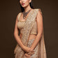 Ivory Fully Sequined Georgette Party Wear Saree