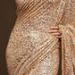 Ivory Fully Sequined Georgette Party Wear Saree