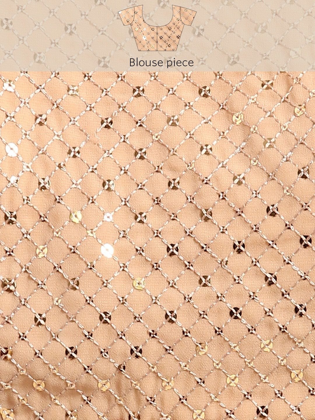Ivory Fully Sequined Georgette Party Wear Saree