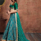 Turquoise Blue & Gold Embroidered Semi-Stitched Lehenga Choli With Dupatta