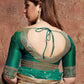 Turquoise Blue & Gold Embroidered Semi-Stitched Lehenga Choli With Dupatta