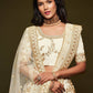 White Embroidered Sequinned Semi-Stitched Lehenga & Unstitched Choli & Dupatta