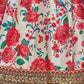 White & Red Printed Beads and Stones Semi-Stitched Lehenga & Unstitched Blouse With Dupatta