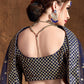 Women Navy Blue & Gold Embroidered Semi-Stitched Lehenga Choli Set