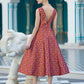 Brown Midi length Sleeveless Embellished Dress